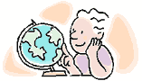 Man observing a globe